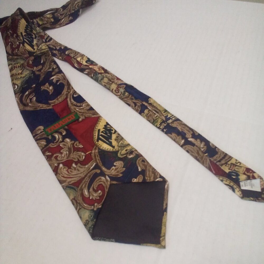 Tabasco Hot Sauce Tie Necktie Men 100% Silk Gold Red Blue - Picture 8 of 11